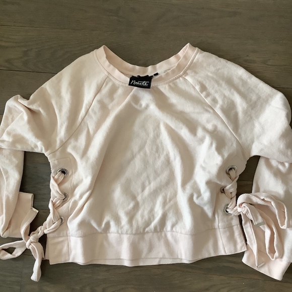 Nanette Lepore Cropped Pink sweatshirt - Picture 2 of 4